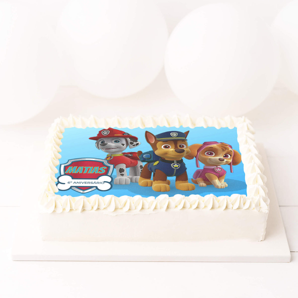 Bolo de aniversário criança Patrulha Pata com mensagem personalizável –  Love In a Cake