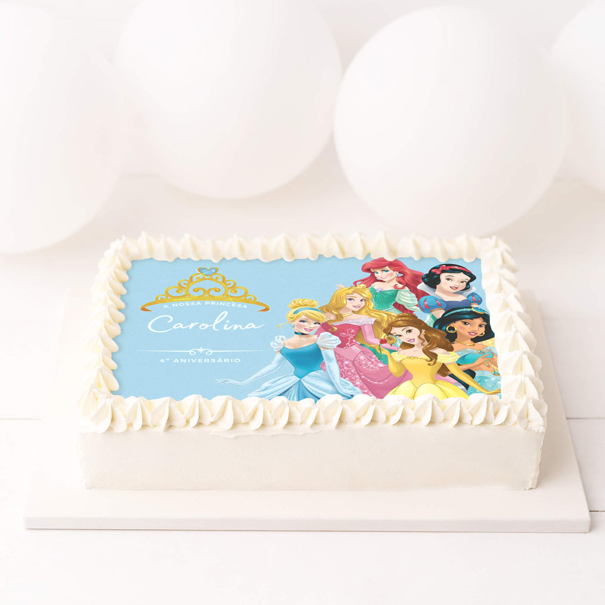 Bolo de aniversário Princesas Disney nome personalizável – Love In a Cake