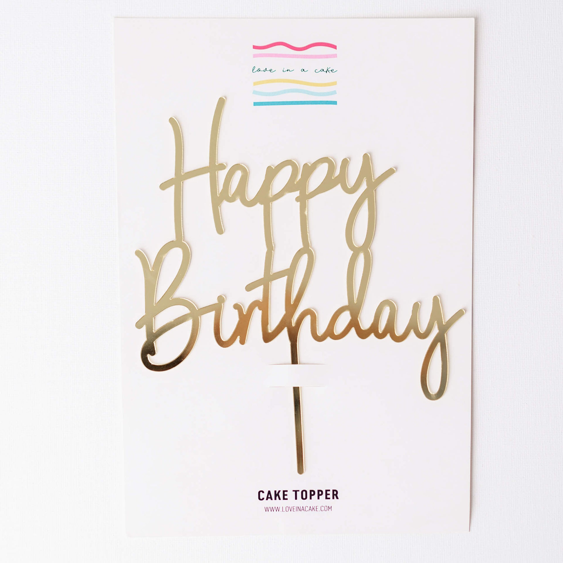 Topper ou topo de bolo de aniversário simples e elegante – Love In a Cake